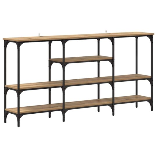 Alternative view of Masă de consolă stejar artizanal 160 x 29 x 80 cm Lemn compozit