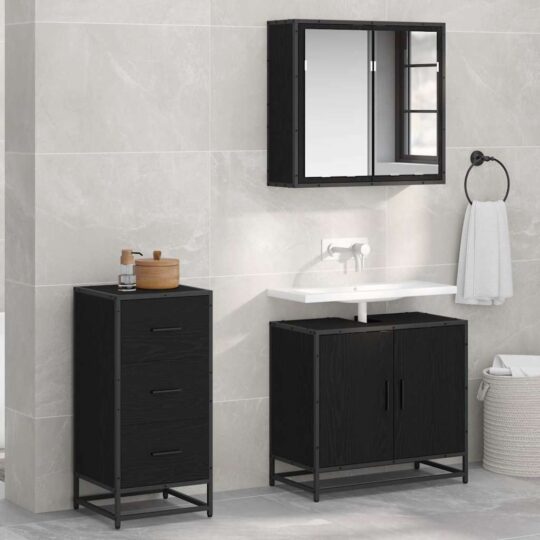 Bufet cu sertar Stejar negru 35.5 x 35 x 76 cm Lemn compozit