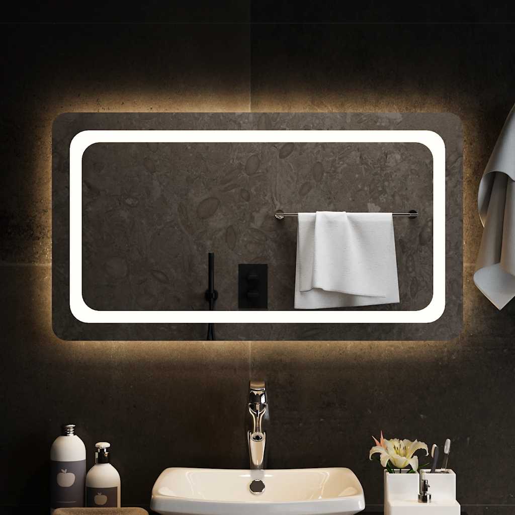 151789 1 Oglindă de baie cu LED, 90x50 cm Oglindă de baie cu LED, 90x50 cm