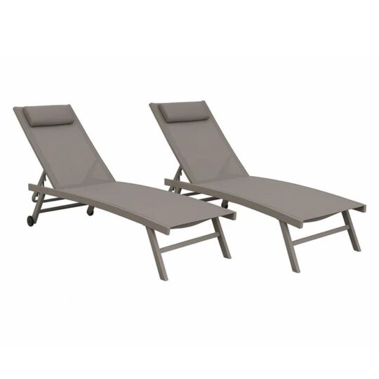BOGOTA Set 2 șezlonguri Sampanie