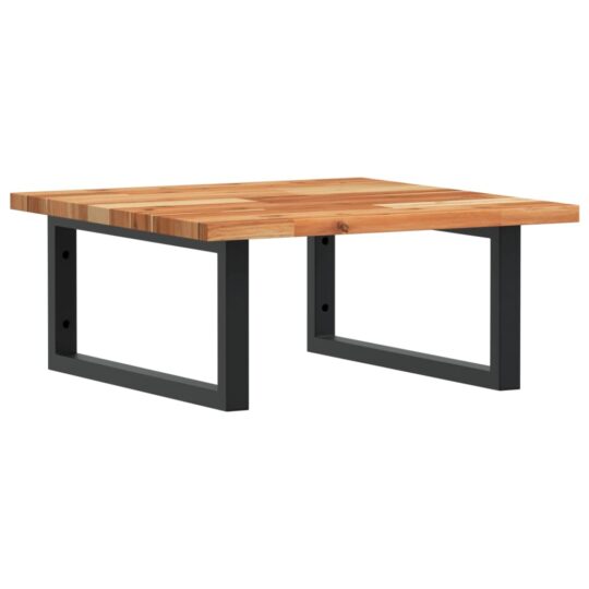 Alternative view of Raft pentru lavoar montat pe perete, oțel și lemn masiv acacia