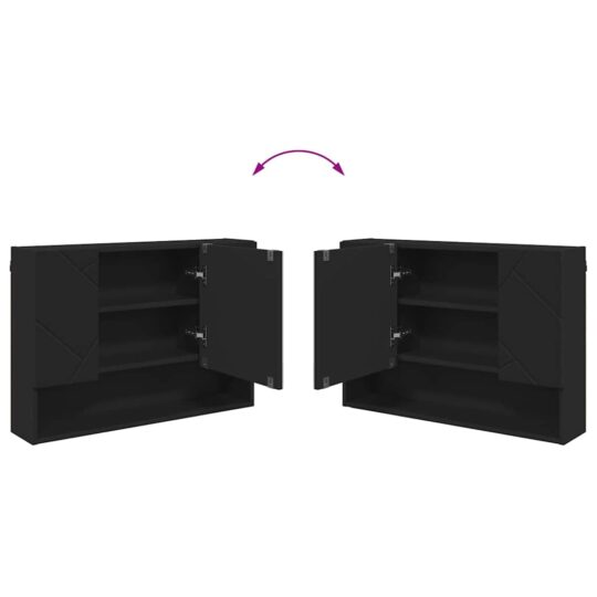 3393054 11 Set de mobilier pentru baie cu ușă 4 pcs Negru 30 x 35 x 192 cm 3393054 11