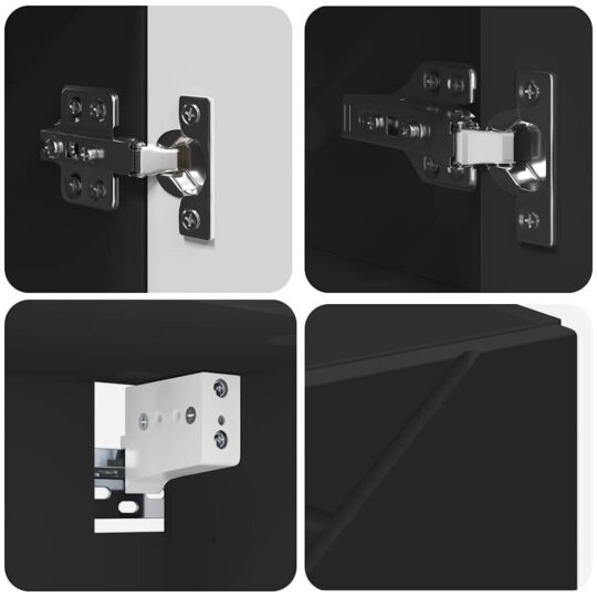 3393074 11 Set de mobilier pentru baie cu ușă 5 pcs Negru 30 x 35 x 192 cm 3393074 11