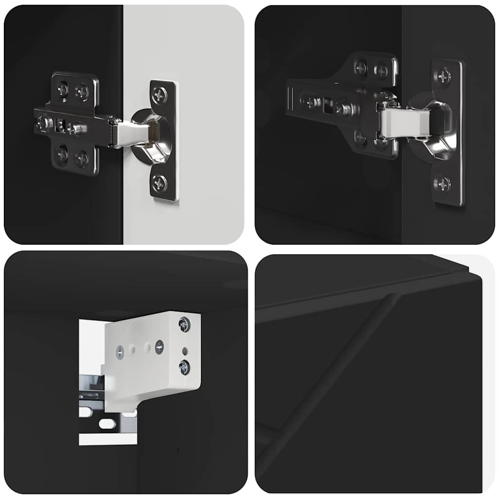 3393074 11 Set de mobilier pentru baie cu ușă 5 pcs Negru 30 x 35 x 192 cm Set de mobilier pentru baie cu ușă 5 pcs Negru 30 x 35 x 192 cm - imagine 11