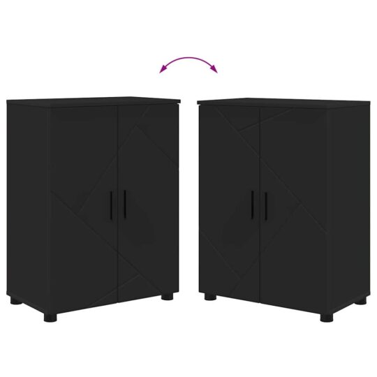 3393084 12 Set de mobilier pentru baie cu ușă 4 pcs Negru 30 x 35 x 192 cm 3393084 12