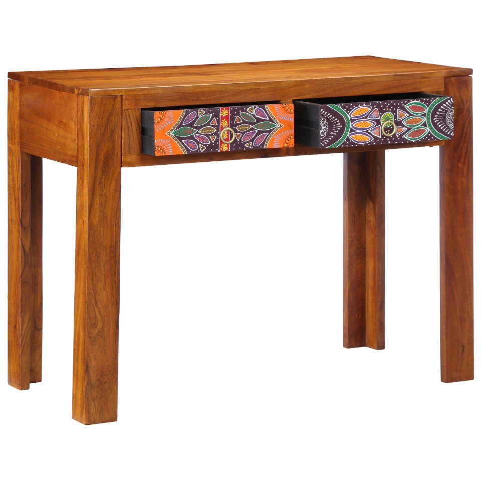 4016509 3 Birou cu sertar Maro 100 x 50 x 75 cm Lemn masiv de acacia Birou cu sertar Maro 100 x 50 x 75 cm Lemn masiv de acacia - imagine 3