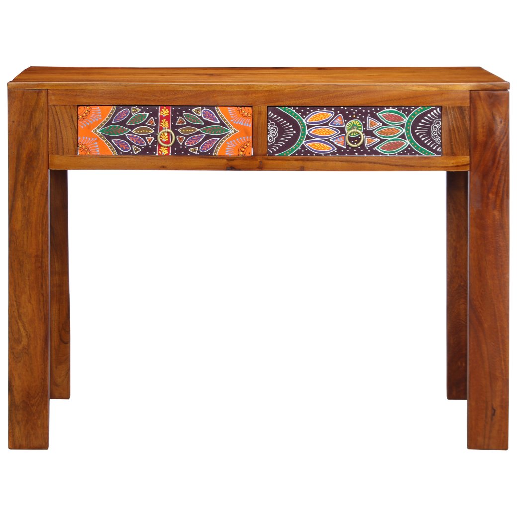 4016509 4 Birou cu sertar Maro 100 x 50 x 75 cm Lemn masiv de acacia Birou cu sertar Maro 100 x 50 x 75 cm Lemn masiv de acacia - imagine 4