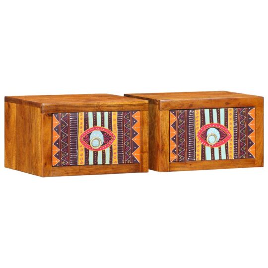 Dulap de noapte 2 pcs Maro 35 x 30 x 22 cm lemn masiv de acacia