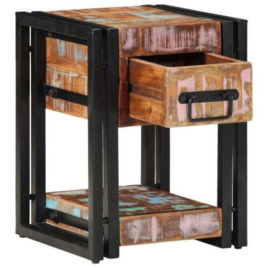 Dulap de noapte Multicolour 30 x 30 x 40 cm Lemn masiv reciclat