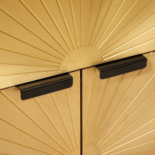 4017839 7 Noptieră Negru și Aur 50 x 33 x 60 cm Lemn masiv de mango 4017839 7