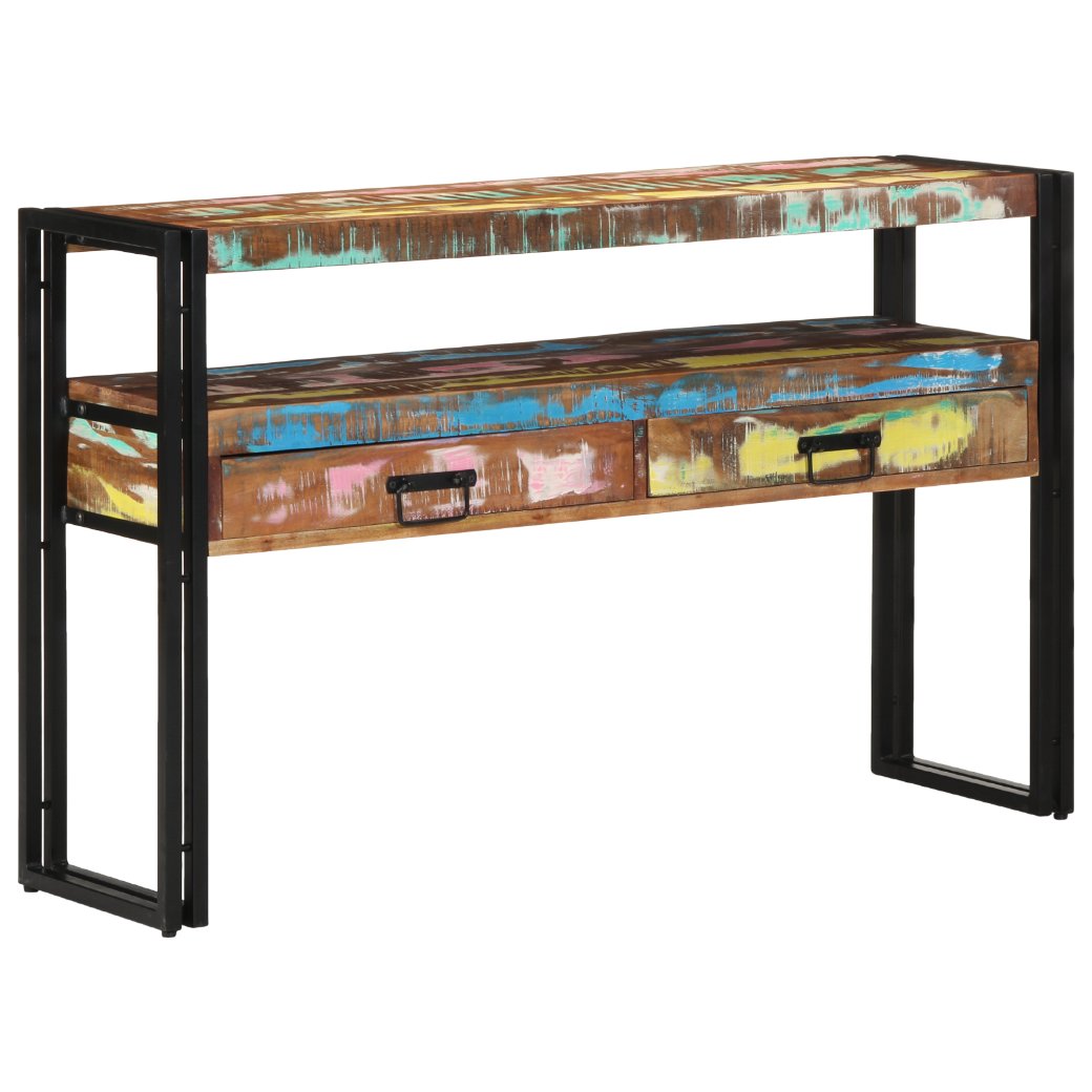 4102741 3 Masă de consolă cu sertar 120 x 33 x 75 cm Lemn masiv reciclat Masă de consolă cu sertar 120 x 33 x 75 cm Lemn masiv reciclat - imagine 3