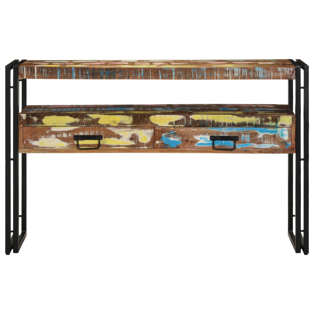 4102741 5 Masă de consolă cu sertar 120 x 33 x 75 cm Lemn masiv reciclat Masă de consolă cu sertar 120 x 33 x 75 cm Lemn masiv reciclat - imagine 5