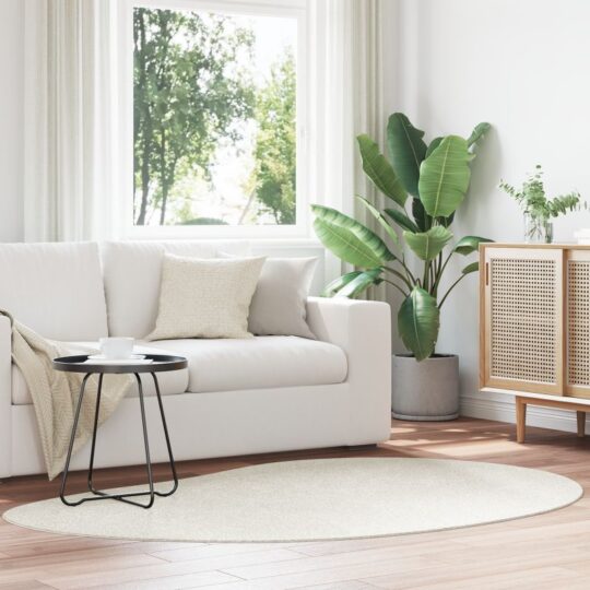 Covor Crem 140x200 cm Poliester Non-Alunecare