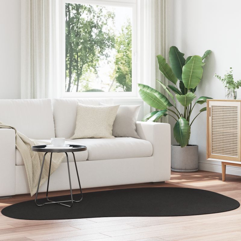 4103799 1 Covor HUARTE Negru 140 x 200 cm Poliester Covor HUARTE Negru 140 x 200 cm Poliester