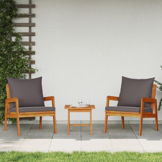 4106460 4 Set bistro 3 pcs Maro 45 x 45 x 38cm Lemn masiv de acacia 4106460 4
