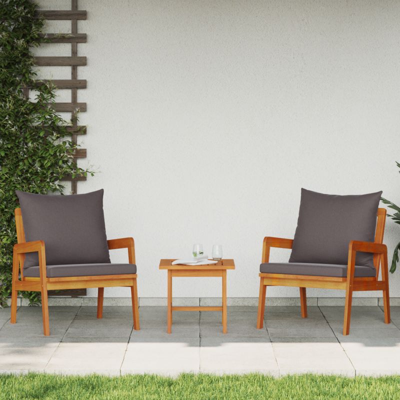 4106460 4 Set bistro 3 pcs Maro 45 x 45 x 38cm Lemn masiv de acacia Set bistro 3 pcs Maro 45 x 45 x 38cm Lemn masiv de acacia - imagine 4