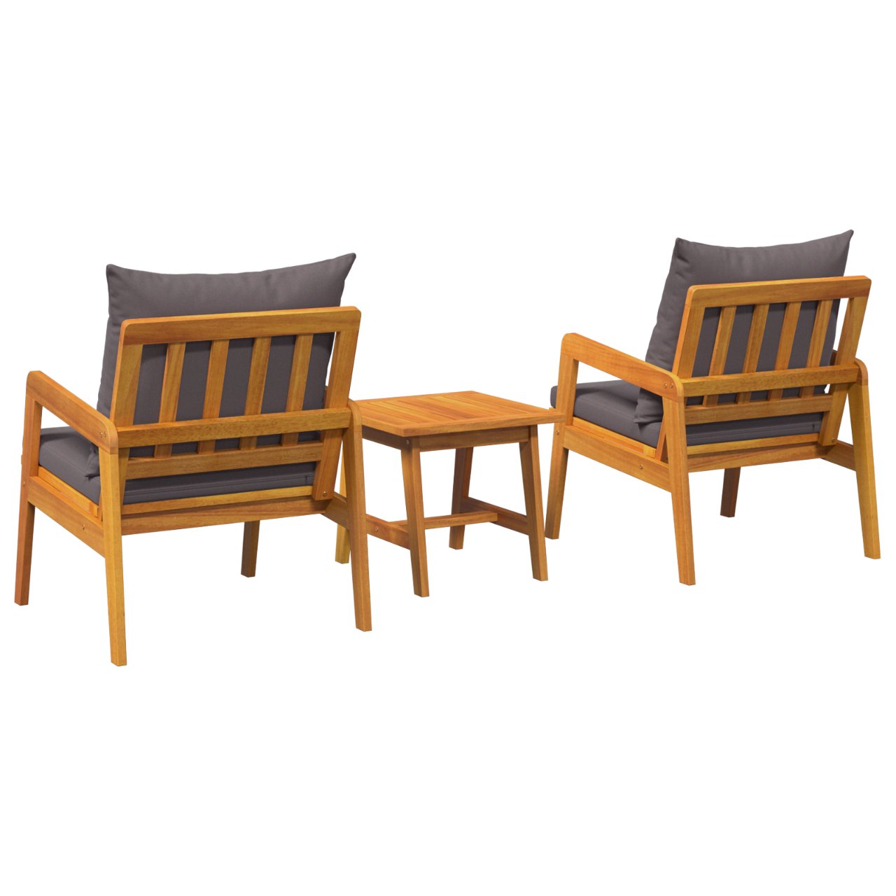 4106460 8 Set bistro 3 pcs Maro 45 x 45 x 38cm Lemn masiv de acacia Set bistro 3 pcs Maro 45 x 45 x 38cm Lemn masiv de acacia - imagine 8