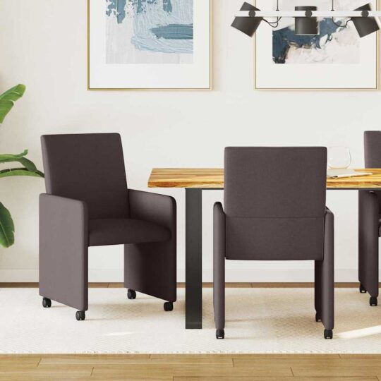 Scaune de dining 2 pcs Maro închis 57 x 66 x 94 cm țesătură
