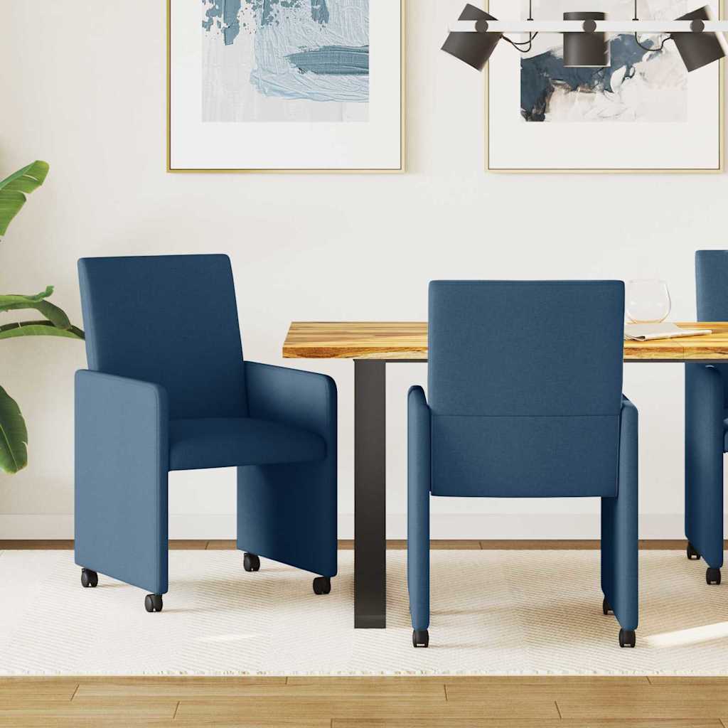 42017815 1 Scaune de dining 2 pcs albastru 57 x 66 x 94 cm țesătură Scaune de dining 2 pcs albastru 57 x 66 x 94 cm țesătură