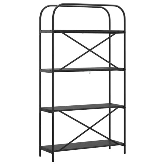 879839 7 Raft pentru cărți Stejar negru 80 x 30 x 146 cm Lemn compozit 879839 7