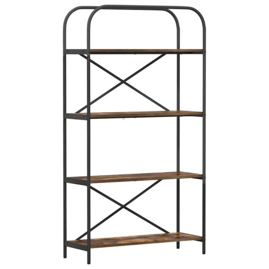 879841 2 Raft pentru cărți Stejar afumat 80 x 30 x 146 cm Lemn compozit 879841 2