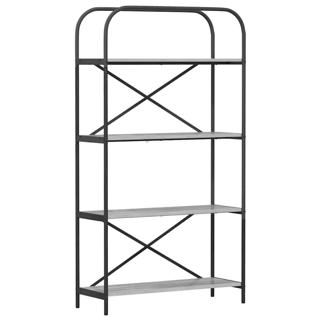 879842 2 Raft pentru cărți sonoma gri 80 x 30 x 146 cm Lemn compozit Raft pentru cărți sonoma gri 80 x 30 x 146 cm Lemn compozit - imagine 2