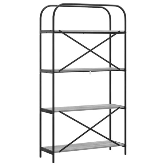 879842 7 Raft pentru cărți sonoma gri 80 x 30 x 146 cm Lemn compozit 879842 7