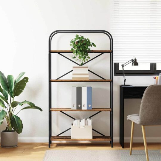 879843 4 Raft pentru cărți Lemn vechi 80 x 30 x 146 cm Lemn compozit 879843 4