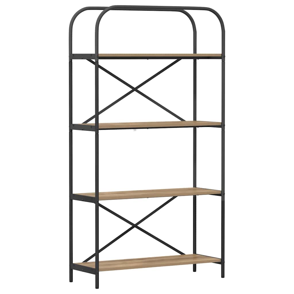 879844 2 Raft pentru cărți stejar artizanal 80 x 30 x 146 cm Raft pentru cărți stejar artizanal 80 x 30 x 146 cm - imagine 2