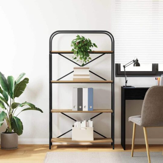 879844 4 Raft pentru cărți stejar artizanal 80 x 30 x 146 cm 879844 4