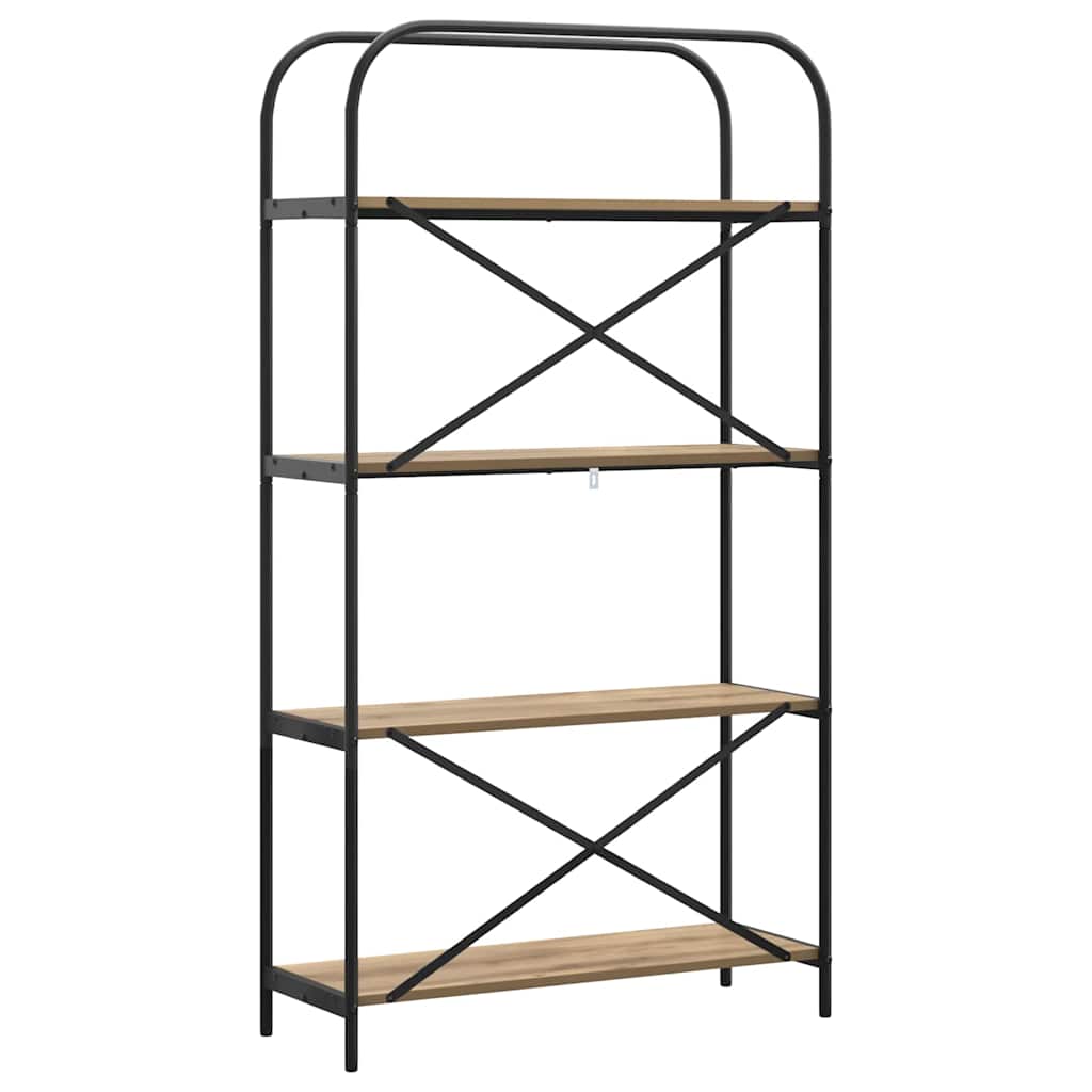 879844 7 Raft pentru cărți stejar artizanal 80 x 30 x 146 cm Raft pentru cărți stejar artizanal 80 x 30 x 146 cm - imagine 7