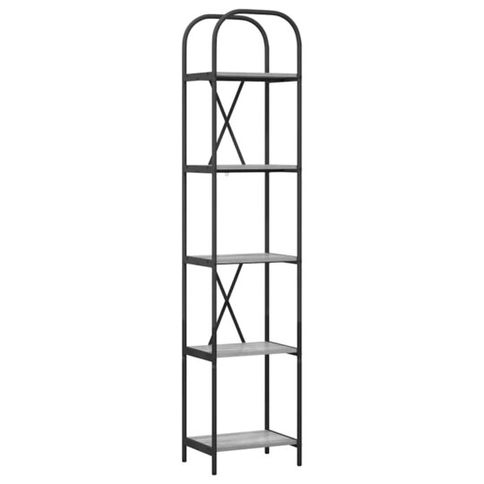 Alternative view of Raft pentru cărți sonoma gri 40 x 30 x 183 cm Lemn compozit