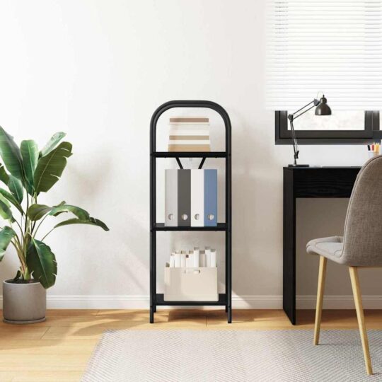 879881 4 Raft pentru cărți Stejar negru 40 x 30 x 109 cm Lemn compozit 879881 4