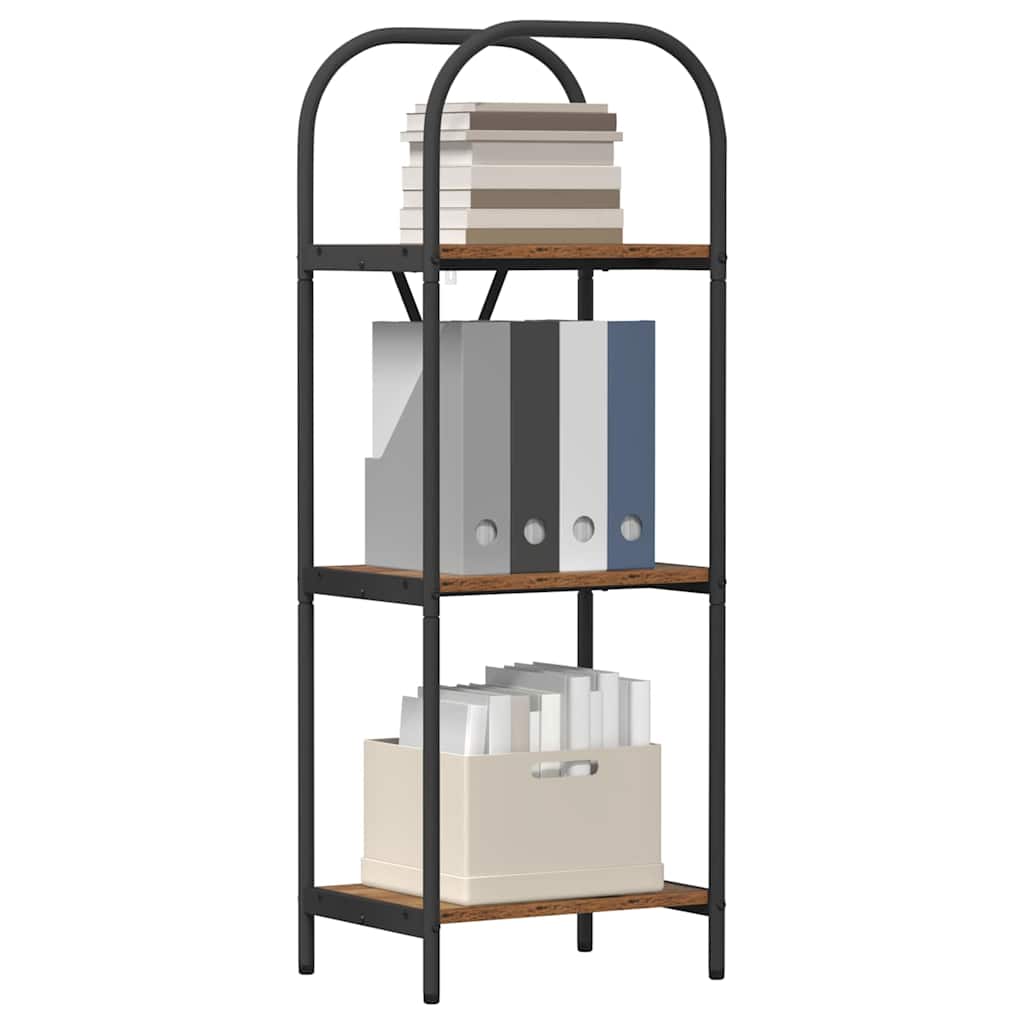 879885 3 Raft pentru cărți Lemn vechi 40 x 30 x 109 cm Lemn compozit Raft pentru cărți Lemn vechi 40 x 30 x 109 cm Lemn compozit - imagine 3