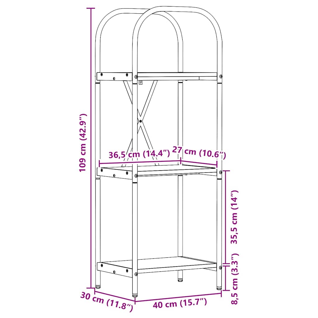 879886 11 Raft pentru cărți stejar artizanal 40 x 30 x 109 cm Raft pentru cărți stejar artizanal 40 x 30 x 109 cm - imagine 11