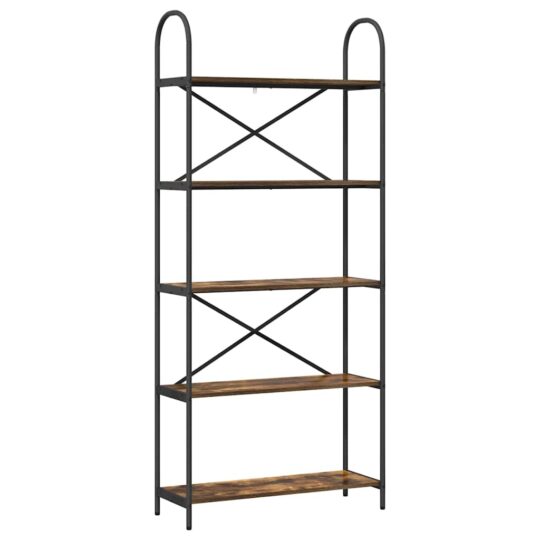 Alternative view of Raft pentru cărți Stejar afumat 80 x 30 x 183 cm Lemn compozit