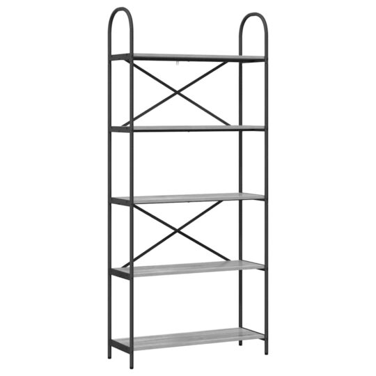 Alternative view of Raft pentru cărți sonoma gri 80 x 30 x 183 cm Lemn compozit