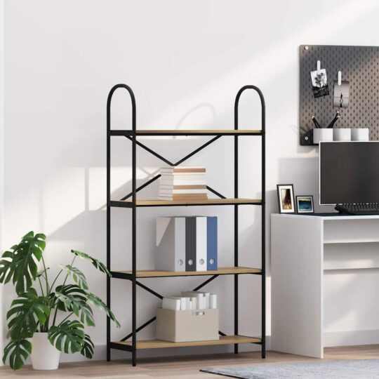 Raft pentru cărți stejar artizanal 80 x 30 x 146 cm