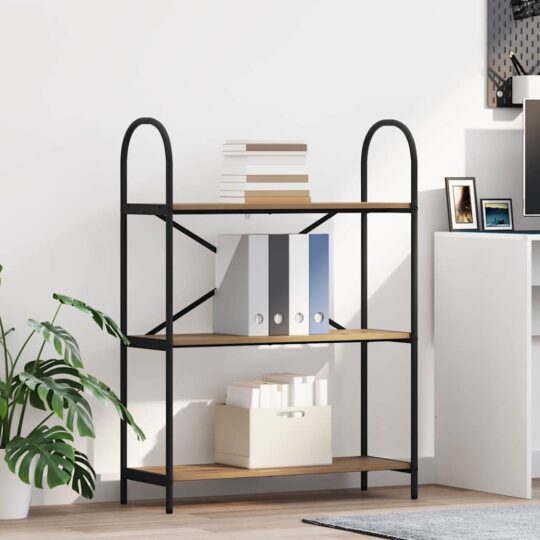 Raft pentru cărți stejar artizanal 80 x 30 x 109 cm