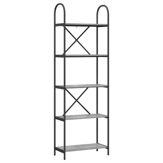 Alternative view of Raft pentru cărți sonoma gri 60 x 30 x 183 cm Lemn compozit