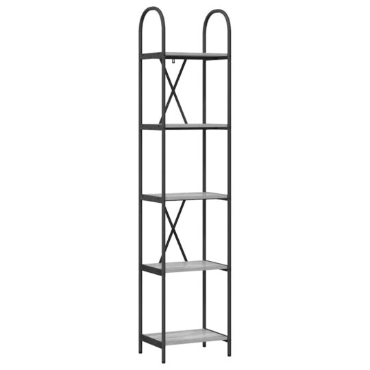 Alternative view of Raft pentru cărți sonoma gri 40 x 30 x 183 cm Lemn compozit