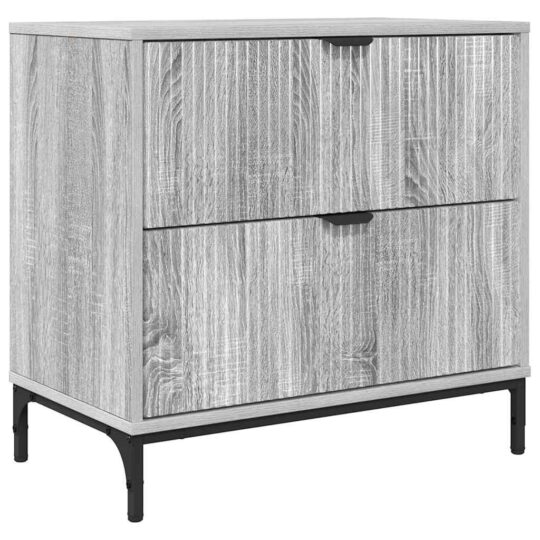 Alternative view of Noptieră cu sertar sonoma gri 63.5 x 36 x 61 cm Lemn compozit