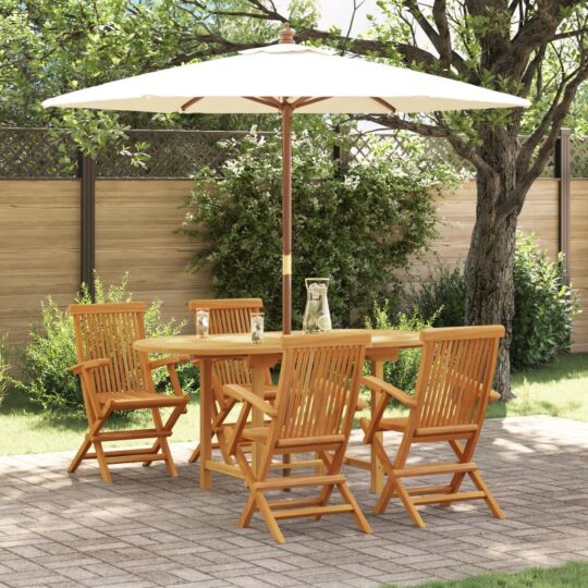 Set de masă pentru grădină 5 pcs Maro 160 x 80 x 75 cm