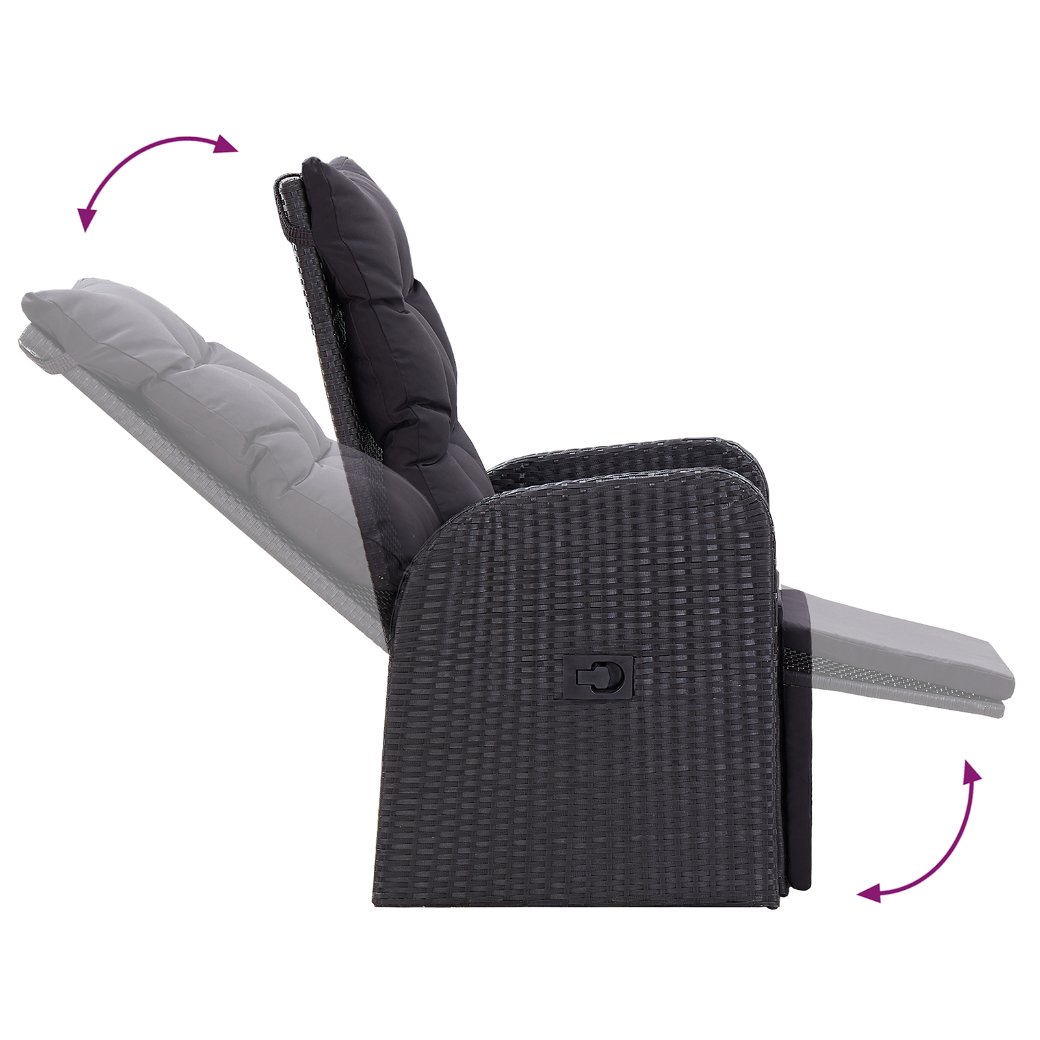 3172823 7 Set de Dining de Grădină cu Perne, 5 Piese, Negru Poliratan, Acacia Set de Dining de Grădină cu Perne, 5 Piese, Negru Poliratan, Acacia - imagine 7