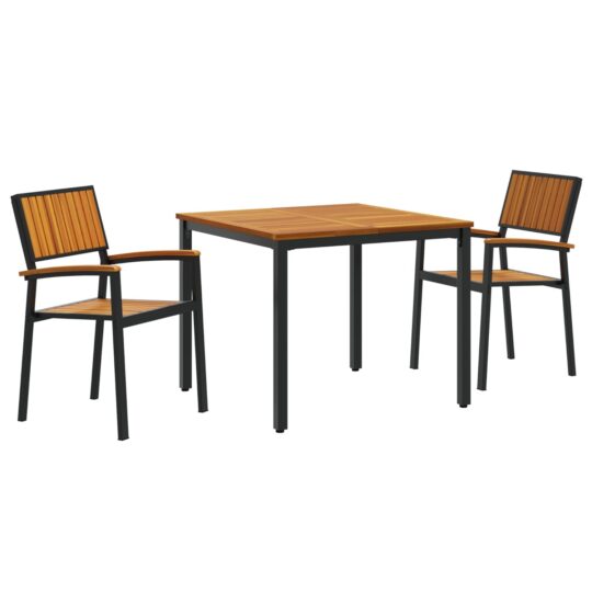 3284413 2 Set de masă pentru grădină 3 pcs negru și maro 90 x 90 x 75 cm 3284413 2