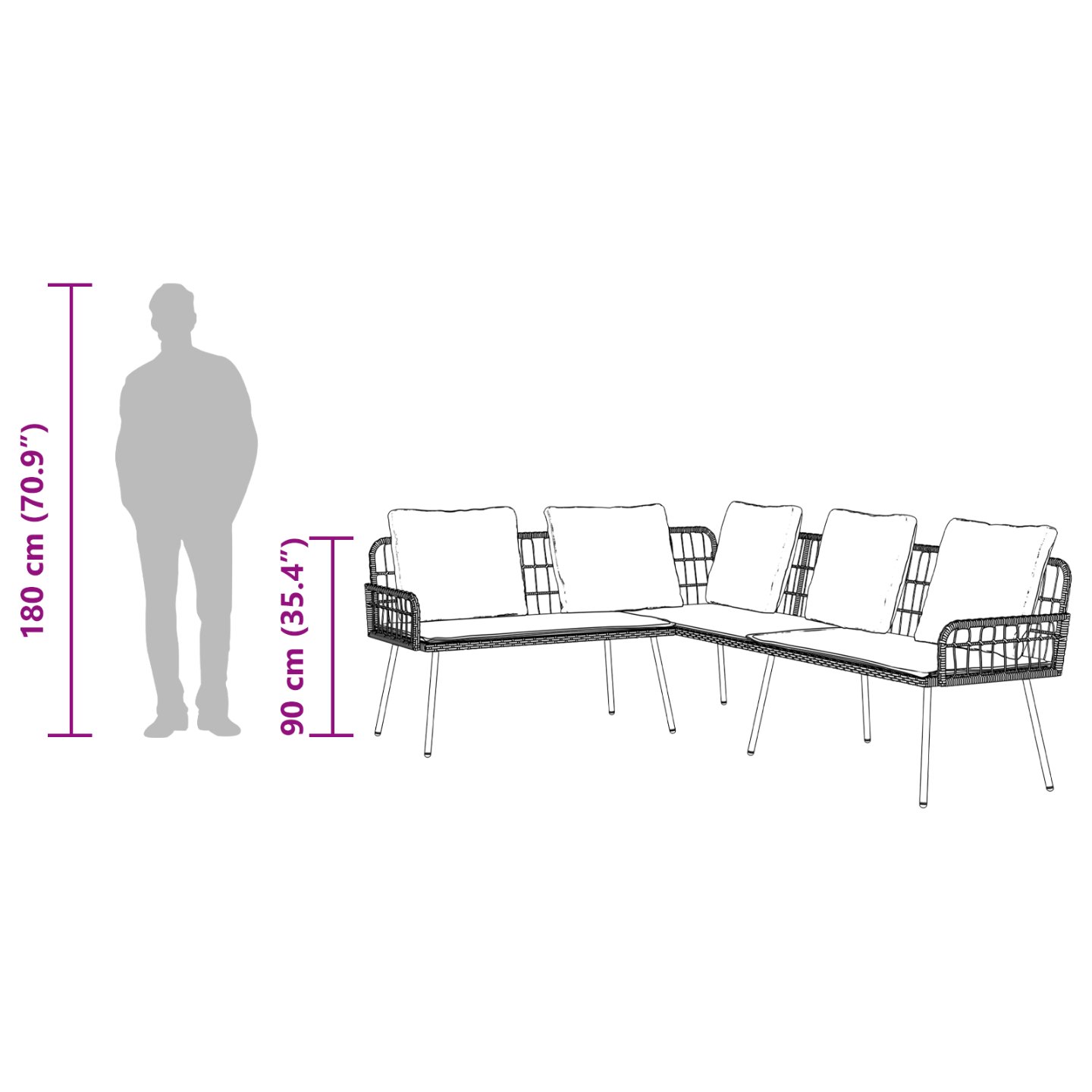 3328652 11 Set de canapele pentru grădină 2 pcs Negru poliratan Set de canapele pentru grădină 2 pcs Negru poliratan - imagine 11