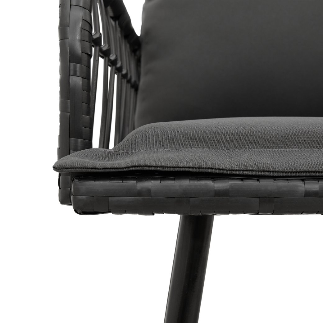 3328652 8 Set de canapele pentru grădină 2 pcs Negru poliratan Set de canapele pentru grădină 2 pcs Negru poliratan - imagine 8