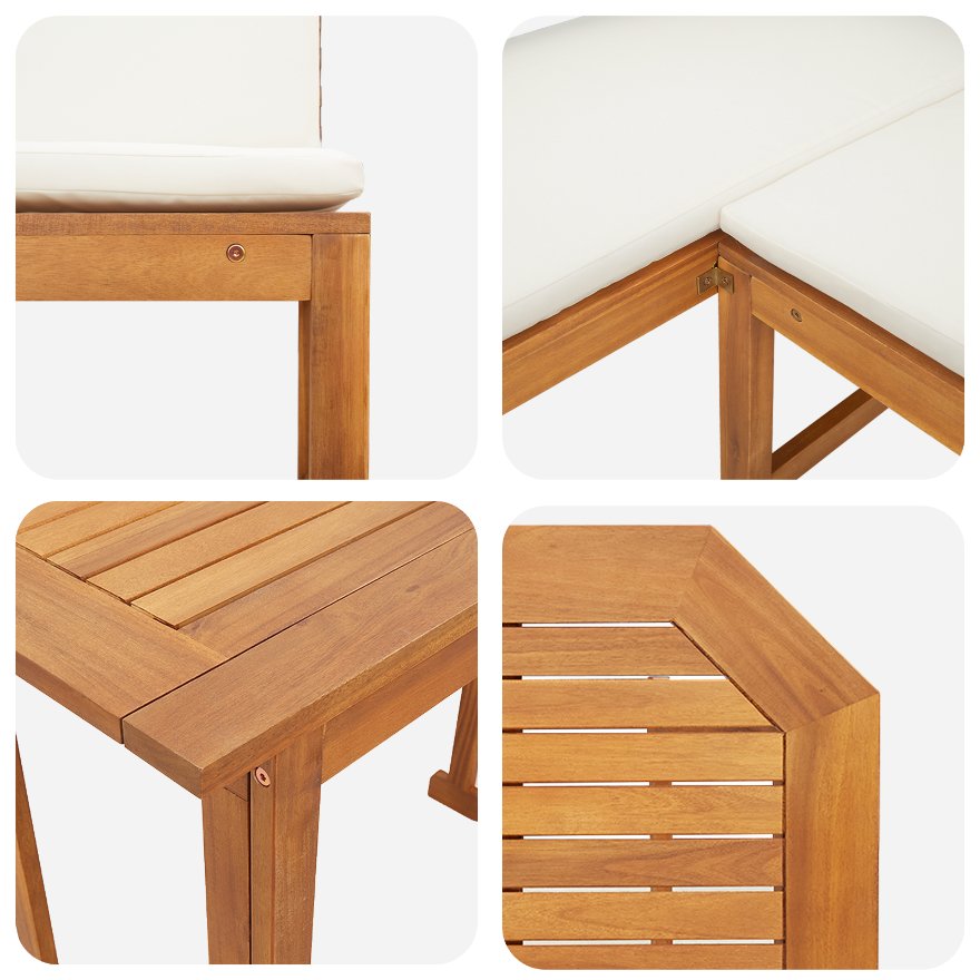 3329115 11 Set Bistro de Grădină 4 pcs Maro lemn masiv de acacia Set Bistro de Grădină 4 pcs Maro lemn masiv de acacia - imagine 11