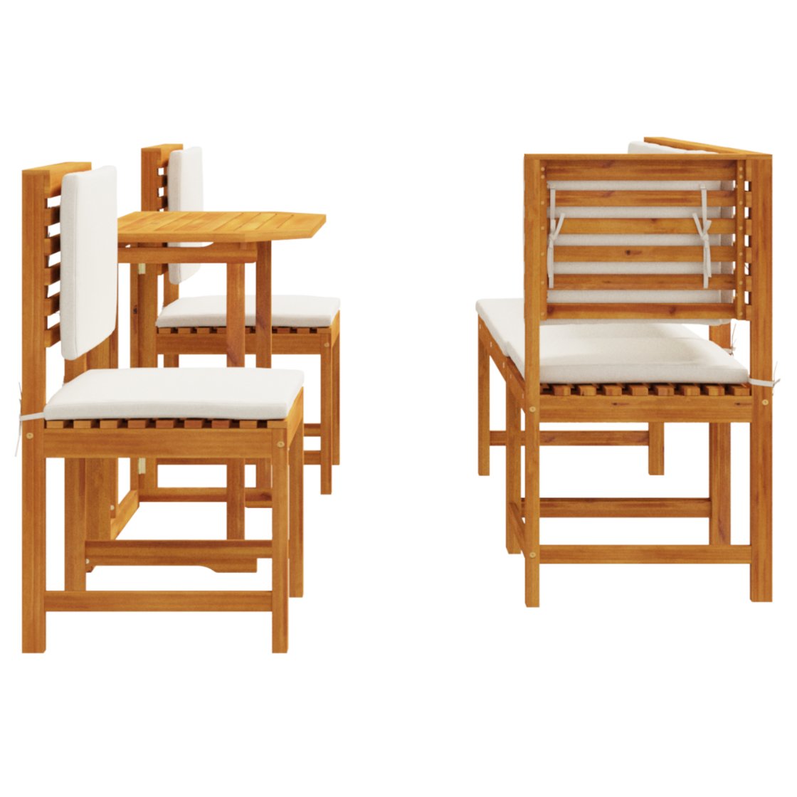 3329115 9 Set Bistro de Grădină 4 pcs Maro lemn masiv de acacia Set Bistro de Grădină 4 pcs Maro lemn masiv de acacia - imagine 9