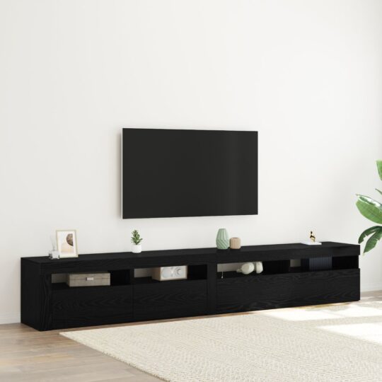 Cabinete TV 2 pcs Stejar negru 240 x 35 x 40 cm Lemn compozit
